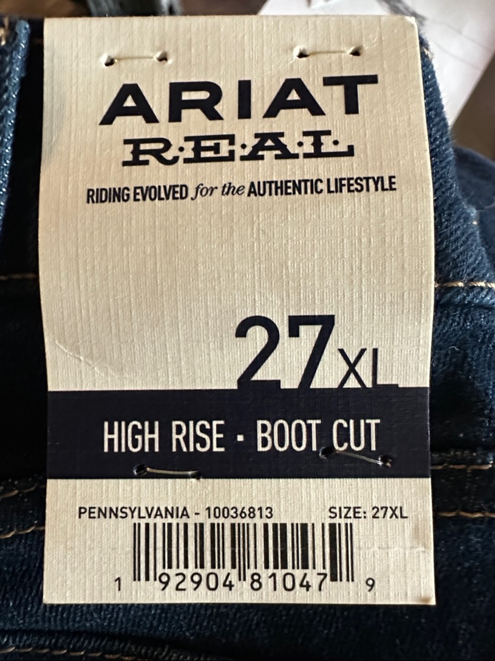 Ariat REAL High Rise Ballary Boot Cut Jean 27XL - Picture 5 of 5